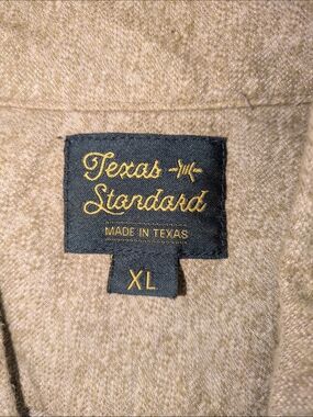 Texas Standard XL Tan Button Down Shirt Made in USA Cotton